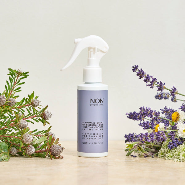 pre poo toilet spray 125ml lavender, petitgrain cedarwood